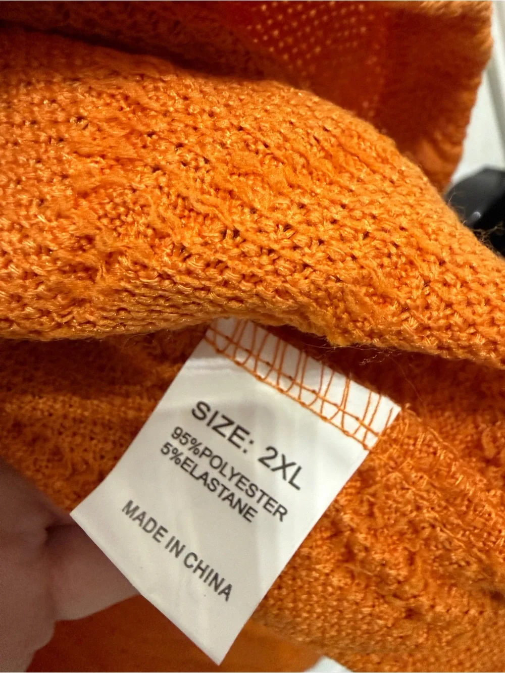 NWOT- Unbranded Cozy V-Neck Chevron Cable Knit Sweater in Rust Burnt Orange 2XL
